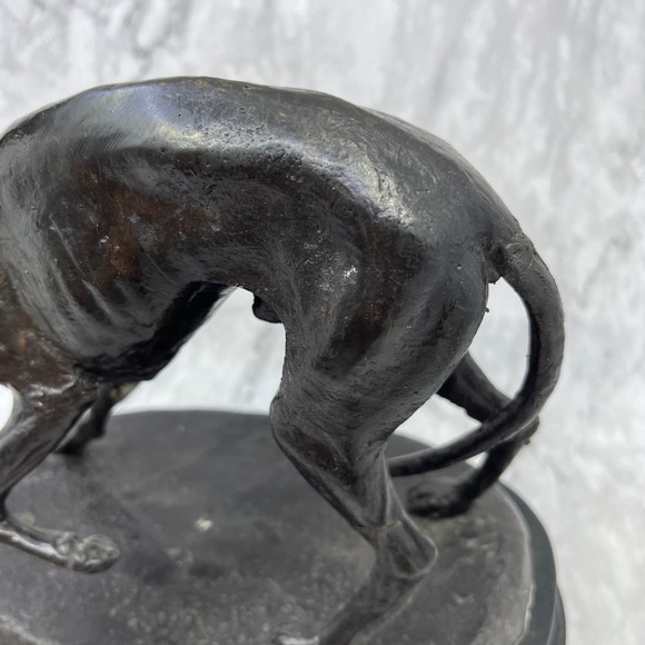Vintage Bronze Whippet Greyhound Standing Statue Sculpture Racing Dog ~10x10 - Picture 5 of 8